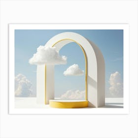 Cumulus Cloud Bathing In Sunlight Acting As A Metaphor For A Dream Resembling An Arch And Shaped Li (6) Art Print