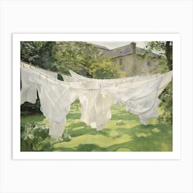 Laundry On The Line Painting Art Print