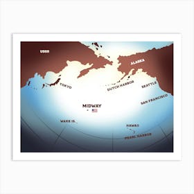 Map Of Midway Islands Art Print