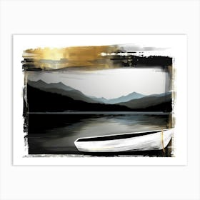 Boat On The Lake 3 Art Print