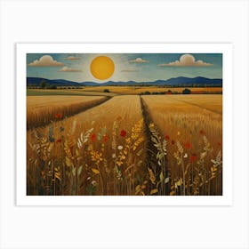 Field Of Sunflowers 3 Art Print