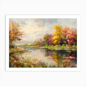 Autumn Lily Pond Art Print