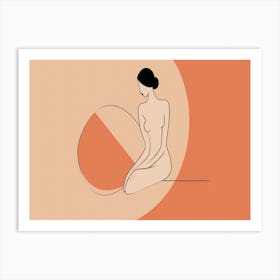 Nude Woman In A Circle Art Print