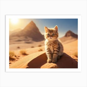 Kitten In The Desert Art Print