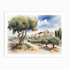 Puglia, Italy with olive trees 1 Art Print