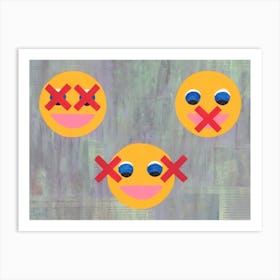 The Three Wise Emojis Art Print