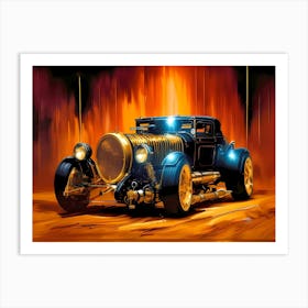 Black Hot Rod Art Print