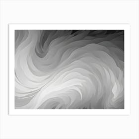 Abstract Black And White Swirling Pattern 13 Art Print