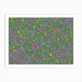 Pretty Purple And Yellow Flowers Art Print