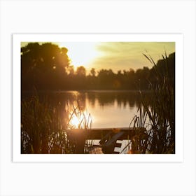 Sunset Over A Lake Art Print