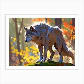 Wolf In The Woods 10 Art Print