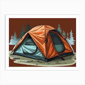 Tent In The Woods Art Print