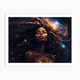 Black Woman In Space Art Print