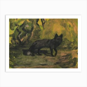 Black Fox Art Print