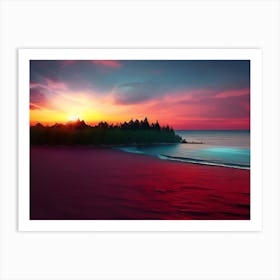 Sunset Over Lake Michigan Art Print