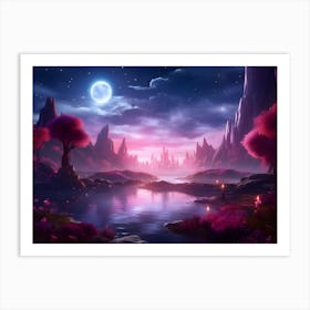 Night Landscape Stock Videos & Royalty-Free Footage Art Print