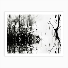 Reflection Abstract Black And White 9 Art Print