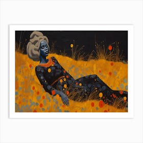 African Woman In The Field Art Print