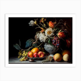 Still Life With Fruits And Flowers, Still life, Printable Wall Art, Still Life Painting, Vintage Still Life, Still Life Print, Gifts, Vintage Painting, Vintage Art Print, Moody Still Life, Kitchen Art, Digital Download, Personalized Gifts, Downloadable Art, Vintage Prints, Vintage Print, Vintage Art, Vintage Wall Art, Oil Painting, Housewarming Gifts, Neutral Wall Art, Fruit Still Life, Personalized Gifts, Gifts, Gifts for Pets, Anniversary Gifts, Birthday Gifts, Gifts for Friends, Christmas Gifts, Gifts for Boyfriend, Gifts for Wife, Gifts for Mom, Gifts for Husband, Gifts for Her, Custom Portrait, Gifts for Girlfriend, Gifts for Him, Gifts for Sister, Gifts for Dad, Couple Portrait, Portrait From Photo, Anniversary Gift 1 Art Print