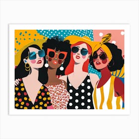 Women In Polka Dots 1 Art Print