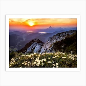 Sunset Over The Alps Art Print