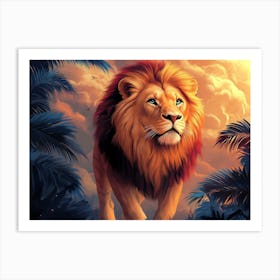 Lion In The Jungle Art Print