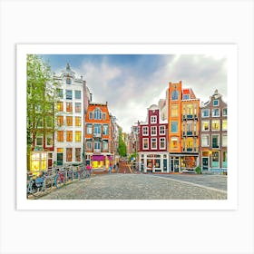 Amsterdam Skyline With Traditional Dutch Houses Art Print