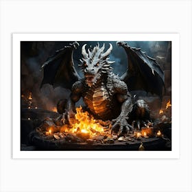 Dragon In The Fire Art Print