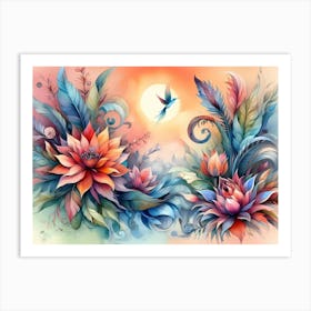 Lotus Flower Painting 12 Art Print