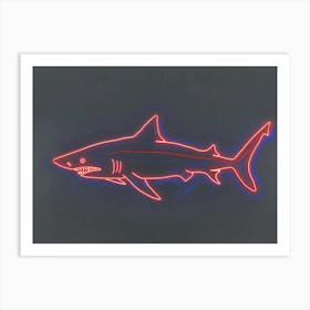 Neon Red Mako Shark 1 Art Print