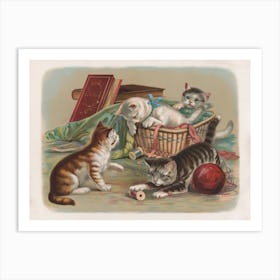 Cats Full Of Fun Art Print