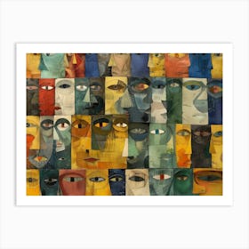 Modern Colorful Faces 4 Art Print