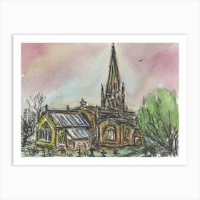 Bloxham, St Mary S Church At Dusk, 15th Feb 2024 Art Print