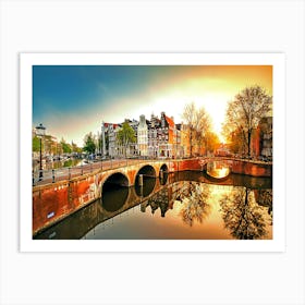 Sunrise In Amsterdam Art Print