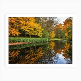 Serene Autumn Reflections 26 Art Print