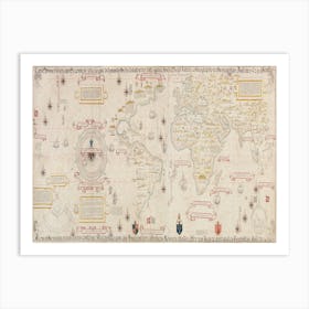 World Map (1900), By Diogo Ribeiro Art Print