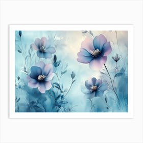 Blue Flowers Art Print