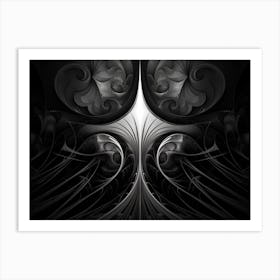Surreal Symmetry Abstract Black And White 6 Art Print