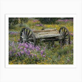 Wagon In Wildflowers Art Print