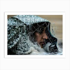 Woman Covered In Water Art Print