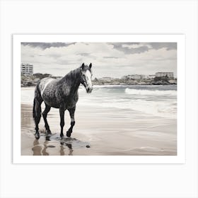 A Horse Oil Painting In Bondi Beach, Australia, Landscape 2 Art Print