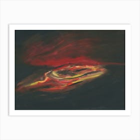 Red Lava On Black - dark black red Art Print