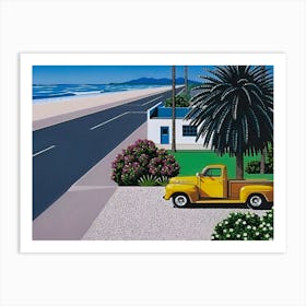 Hiroshi Nagai - City Pop, Yellow Car Art Print