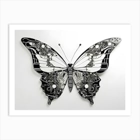 Butterfly With Gears Art Print