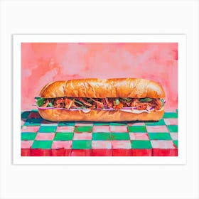 Bahn Mi Pink Checkerboard 2 Art Print