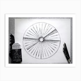 An Expertly Sketched Circular Emphasis Marks Illuminated By Striking Increases In The Graphite Pre (3) Art Print