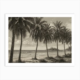 Palm Trees On The Beach 2 Art Print