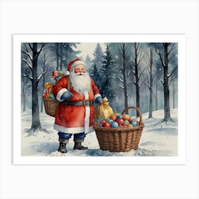 Santa Claus In The Woods Art Print