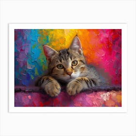 Whiskered Masterpieces: A Feline Tribute to Art History: Cat Painting Art Print