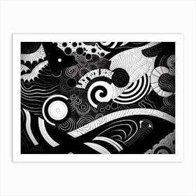 Patterns Abstract Black And White 8 Art Print